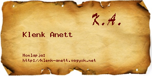 Klenk Anett névjegykártya